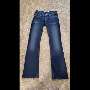 Women's big star jeans size 27L Casey K.  Low Rise For Dark Wash 34" Long Inseam